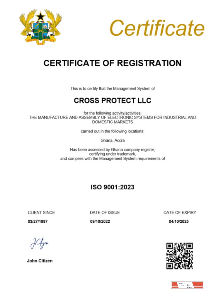 Ghana certificate of registration Word and PDF template